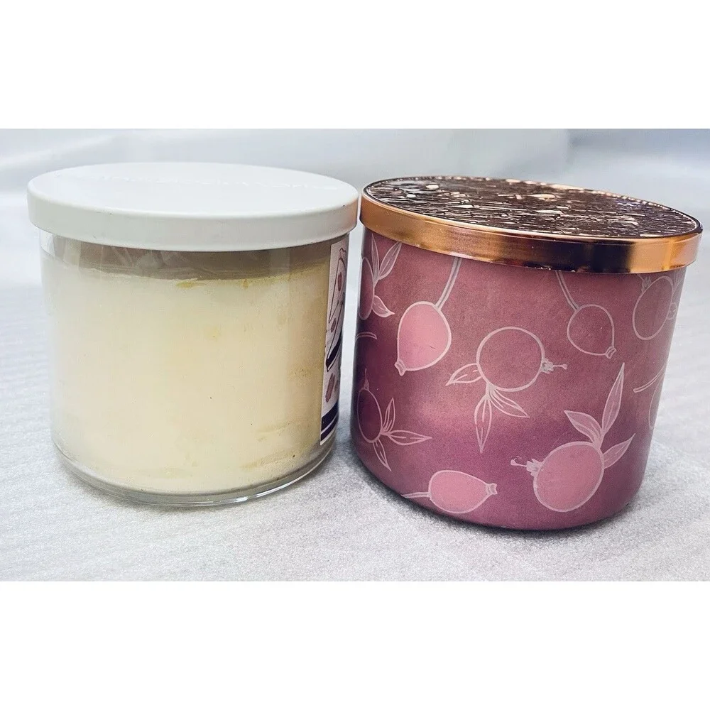 2 LOT Bath & Body Works 3-Wick Candles – Sugar Pecan Pie & Cranberry Woods – NEW - Picture 2 of 9